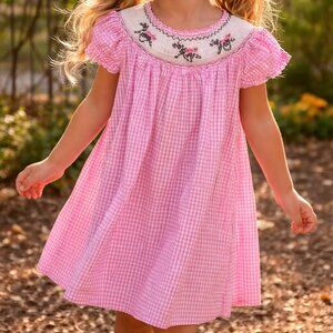 Marmellata Smocked Dress Pink Zebra Cotton Size 2T Boutique Girls